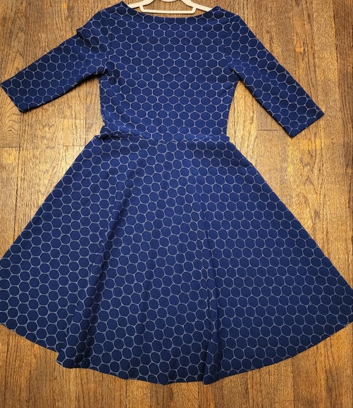 Leota Luxe Jacquard Navy Circle Dress - Picture 3 of 7